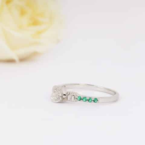 sterling silver Green Rose Ring