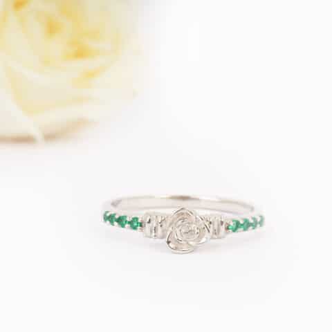 sterling silver Green Rose Ring