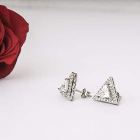 Triangle sterling silver studs