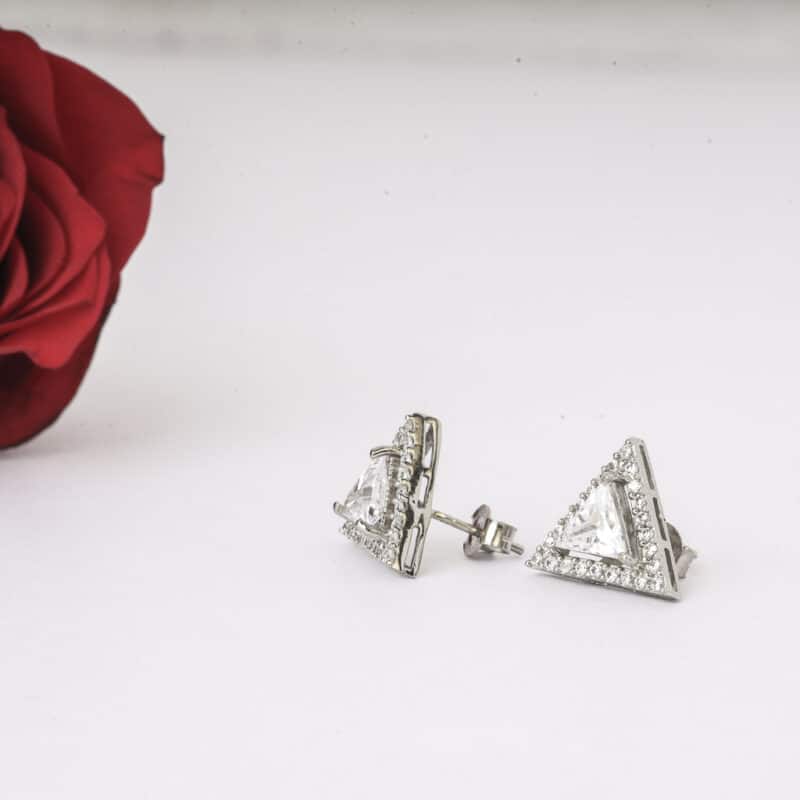 Triangle sterling silver studs