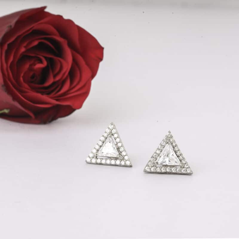 Triangle sterling silver studs