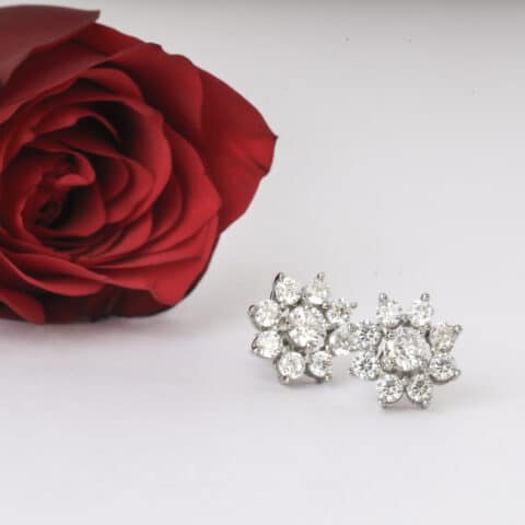 Silver Start Bouquet Studs