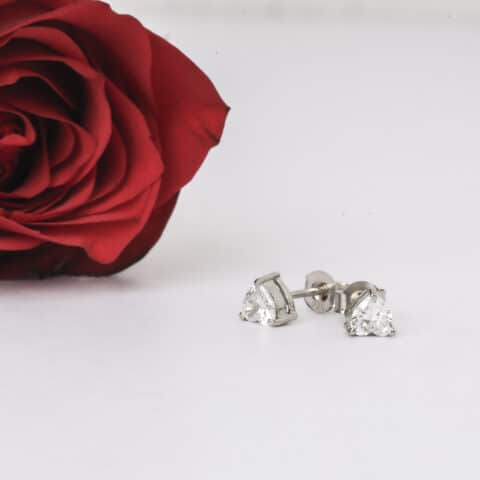 Heart Solitaire Studs