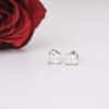 Silver Square Solitaire Studs