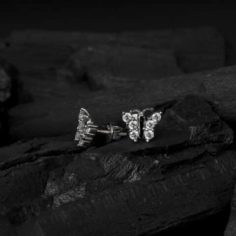 Butterfly sterling silver Studs