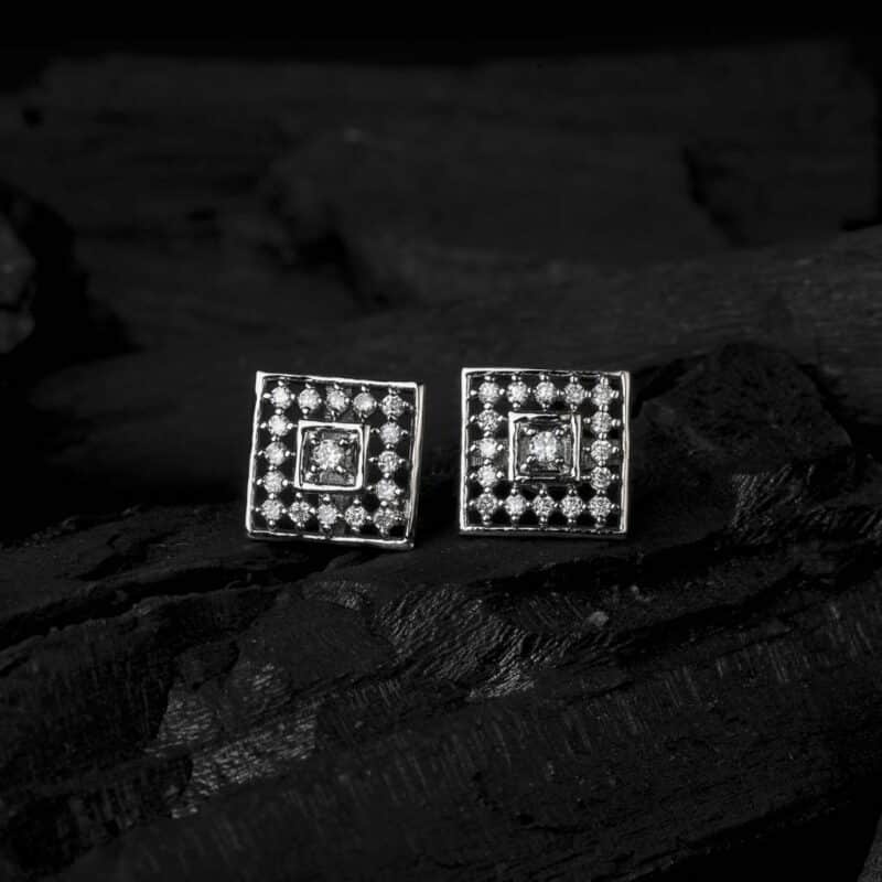 Silver Square Bling Studs