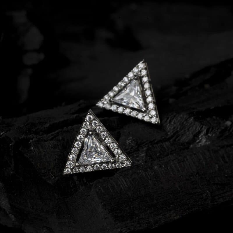 Triangle sterling silver studs