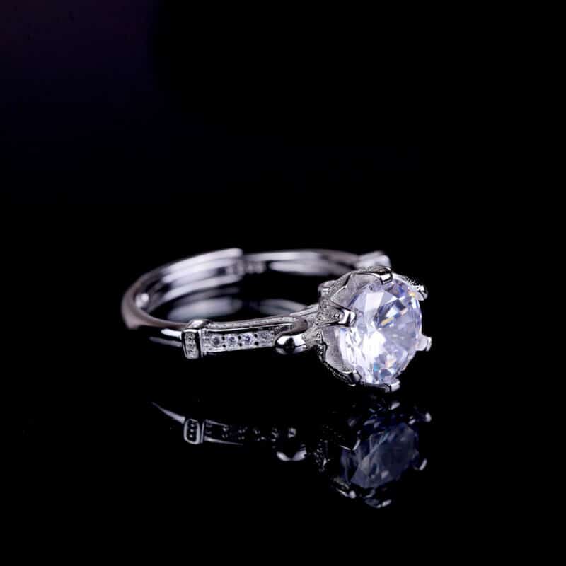 silver solitaire ring