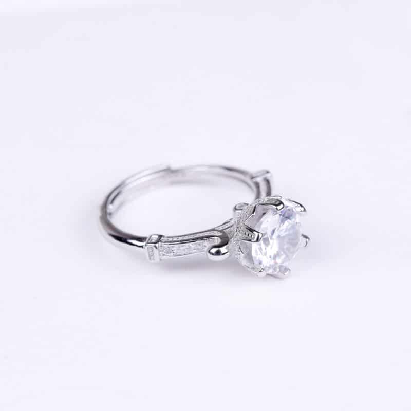 silver solitaire ring